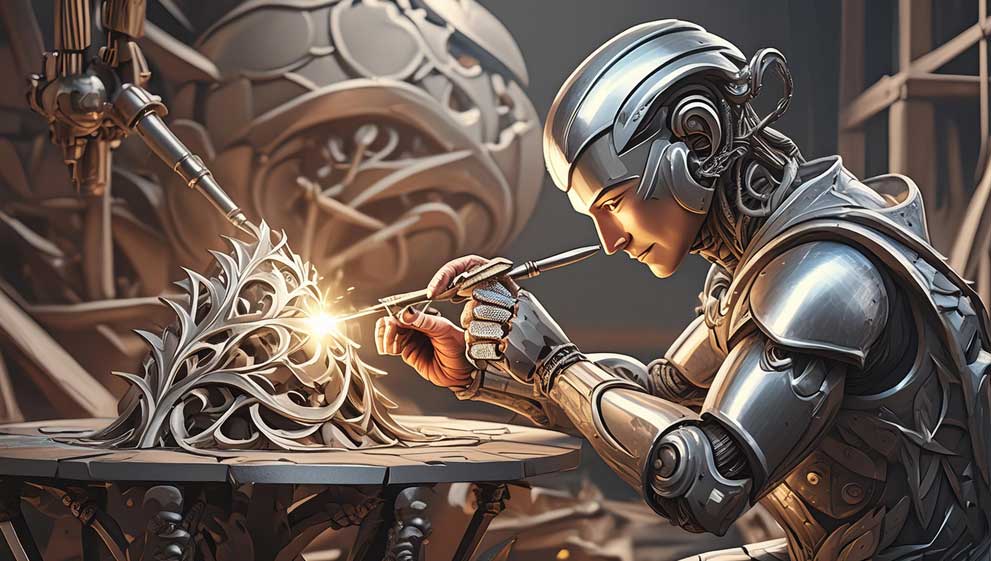 AI creates an impossible Stainless Steel statue