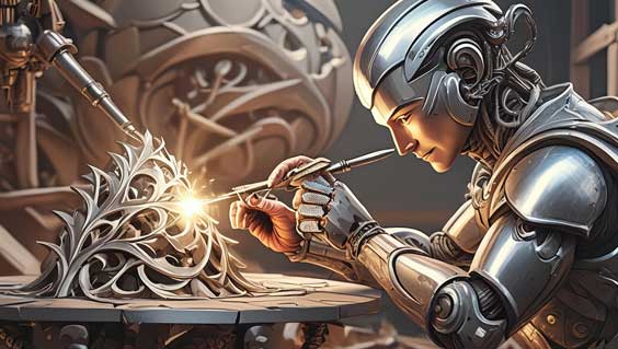 AI creates an impossible Stainless Steel statueAI creates an impossible Stainless Steel statue