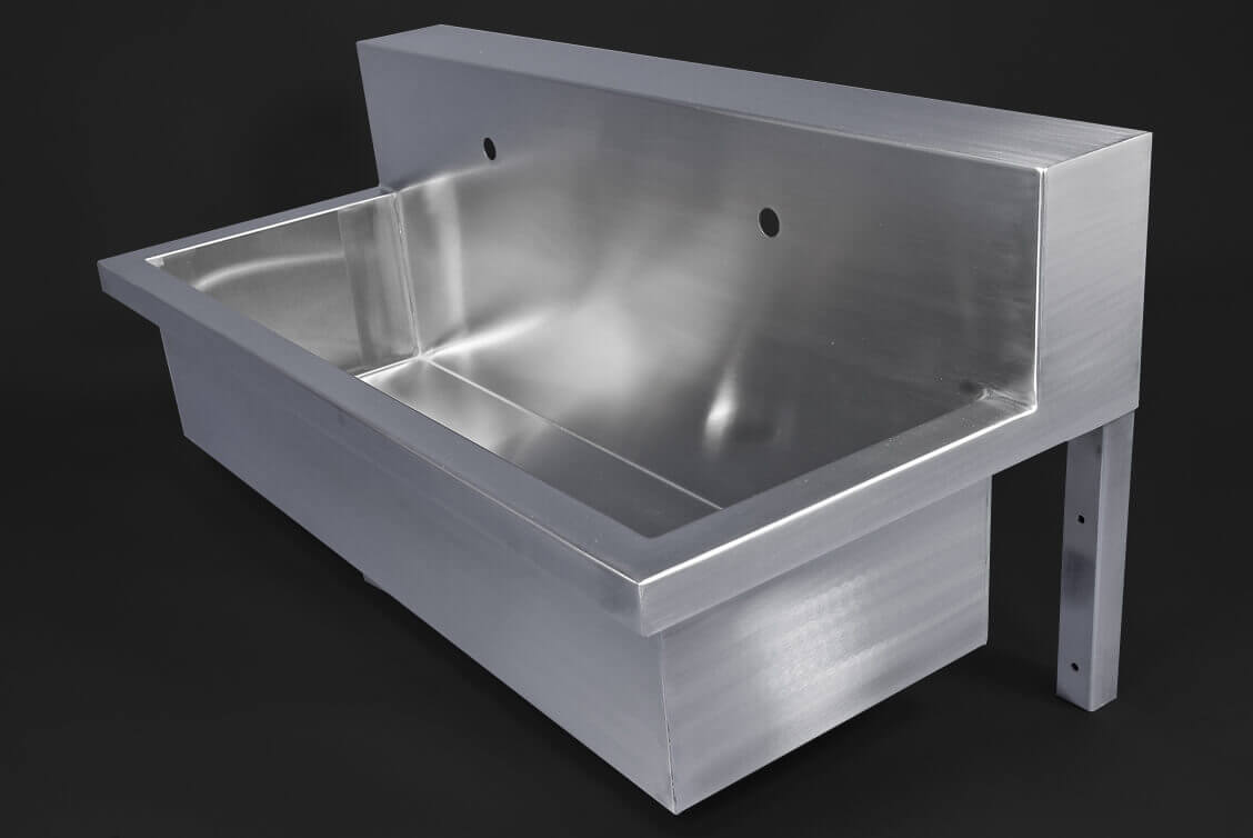 2 Stainless steel wash troughs